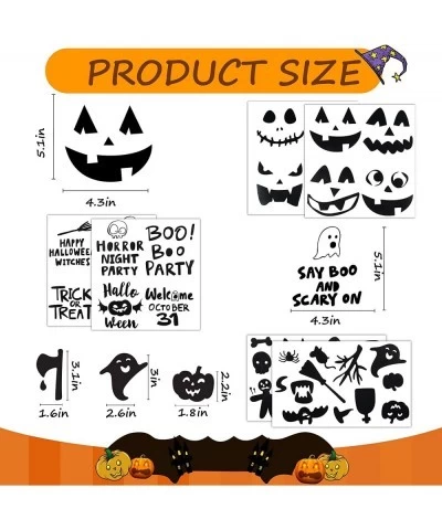 78 Pieces Pumpkin Decorating Stickers Jack O Lantern Decorating Stickers Pumpkin Eyes Face Decorating Craft Kits Halloween Pu...