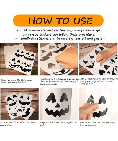 78 Pieces Pumpkin Decorating Stickers Jack O Lantern Decorating Stickers Pumpkin Eyes Face Decorating Craft Kits Halloween Pu...