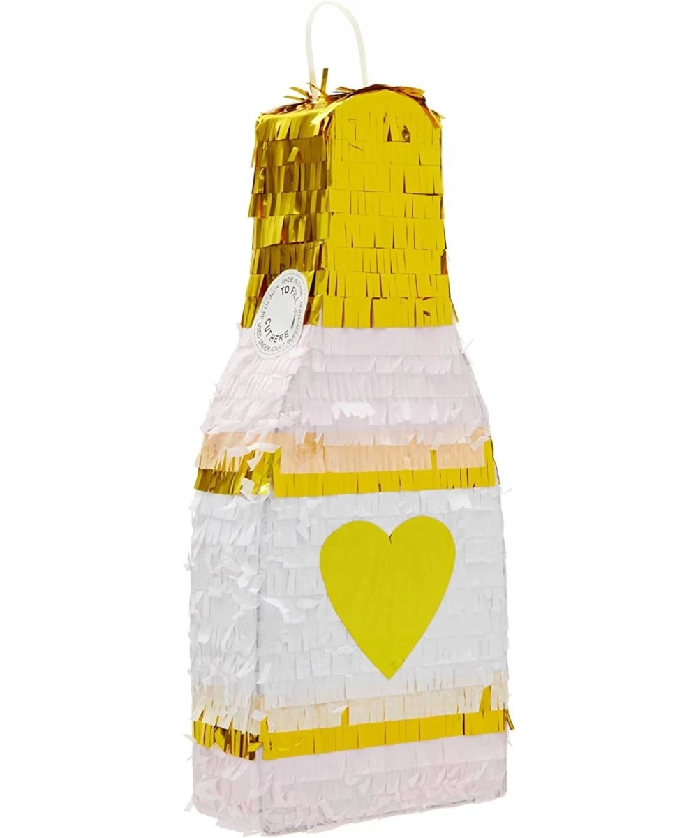 Small Champagne Pinata for Bridal Shower Bachelorette Party Game 21st Birthday Party Supplies (16.5 x 7 x 3 In) $31.92 Piñatas