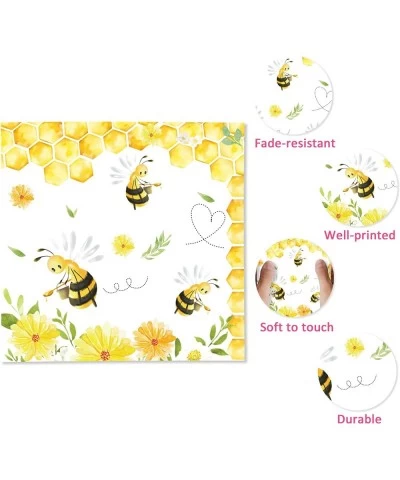 40Pcs Bee Bumble Dessert Napkins Yellow Honey Bee Honeycomb Cocktail Lunch Dinner Paper Napkin Set Bee Themed for Gender Reve...