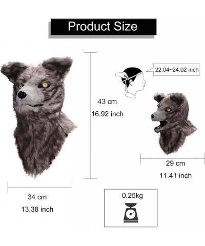 Movable Mouth Fox Mask Costume Cosplay Mouth Mover Wolf Masks Plush Faux Fur Suit for Halloween Party (White Fox) $51.75 Kids...