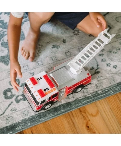 Maxx Action Large Fire Truck – Lights and Sounds Vehicle with Extendable Ladder | Motorized Drive and Soft Grip Tires | Firet...