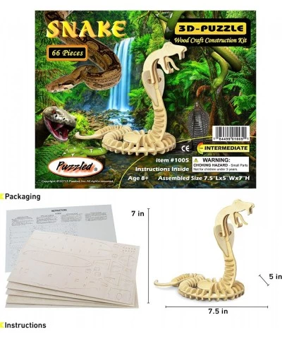 3D Wooden Snake Puzzle Construction Kit for Kids and Adult Made of Unfinished Wood That Can Be Painted for Arts and Craft $23...