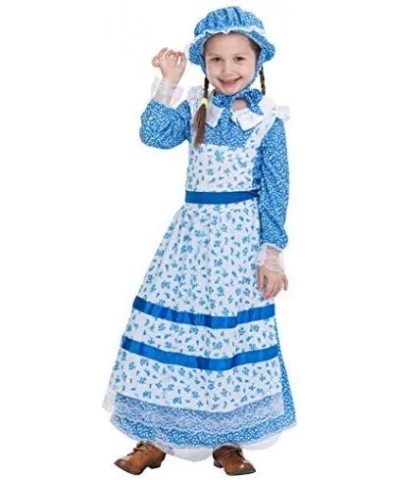 Colonial Pioneer Girls Costume Deluxe Prairie Dress for Halloween Laura Ingalls Costume Dress Up Party $30.14 Kids' Costumes