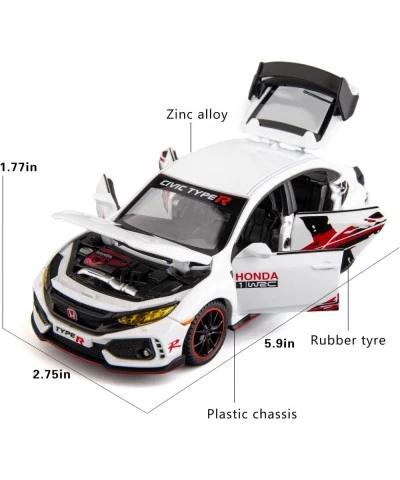 Diecast Car 1/32 for Honda Civic Type-R Model Car Pull Back Toy Car with Light and Sound Model Vehicles for Boys Girls Gift(W...