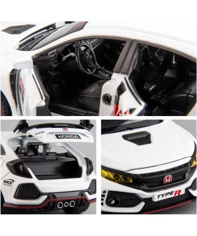 Diecast Car 1/32 for Honda Civic Type-R Model Car Pull Back Toy Car with Light and Sound Model Vehicles for Boys Girls Gift(W...