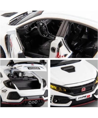 Diecast Car 1/32 for Honda Civic Type-R Model Car Pull Back Toy Car with Light and Sound Model Vehicles for Boys Girls Gift(W...