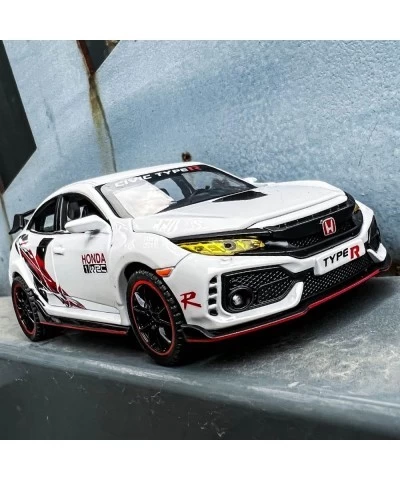 Diecast Car 1/32 for Honda Civic Type-R Model Car Pull Back Toy Car with Light and Sound Model Vehicles for Boys Girls Gift(W...