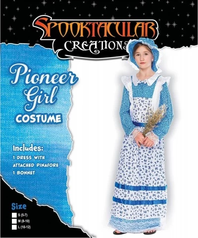 Colonial Pioneer Girls Costume Deluxe Prairie Dress for Halloween Laura Ingalls Costume Dress Up Party $30.14 Kids' Costumes