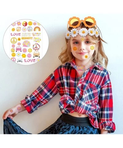 Retro Groovy Hippie Birthday Party Decoration Hippie Glasses Daisy Flower Headband Costume Women Girls Party Favors (6 Pack) ...