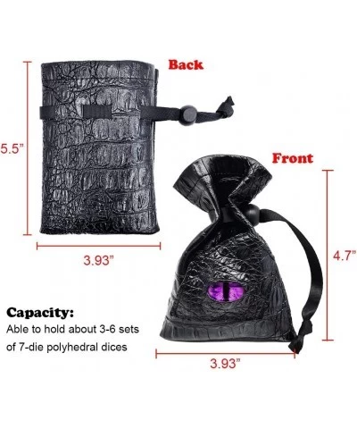 Dragon Dice Bag Small Drawstring Leather DND Dice Pouch Storage Bag for D&D Dungeons and Dragons Gift Coins and Accessories (...