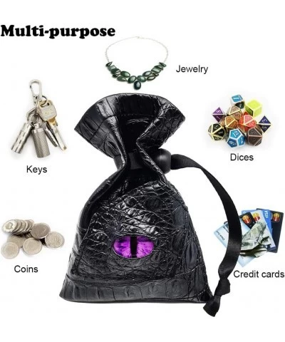 Dragon Dice Bag Small Drawstring Leather DND Dice Pouch Storage Bag for D&D Dungeons and Dragons Gift Coins and Accessories (...