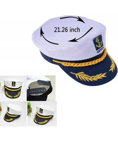 Sailor Captain Hat Embroidery Boat Ship Sailor Hats Adjustable Navy Hat Children $24.15 Kids' Dress-Up Accessories