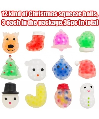 36 Pcs Christmas Mini Sensory Stress Ball Pack for Kids Girls Boys Squeeze Toy with Water Beads to Stress Reliever Great for ...