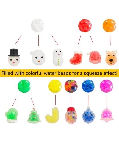 36 Pcs Christmas Mini Sensory Stress Ball Pack for Kids Girls Boys Squeeze Toy with Water Beads to Stress Reliever Great for ...