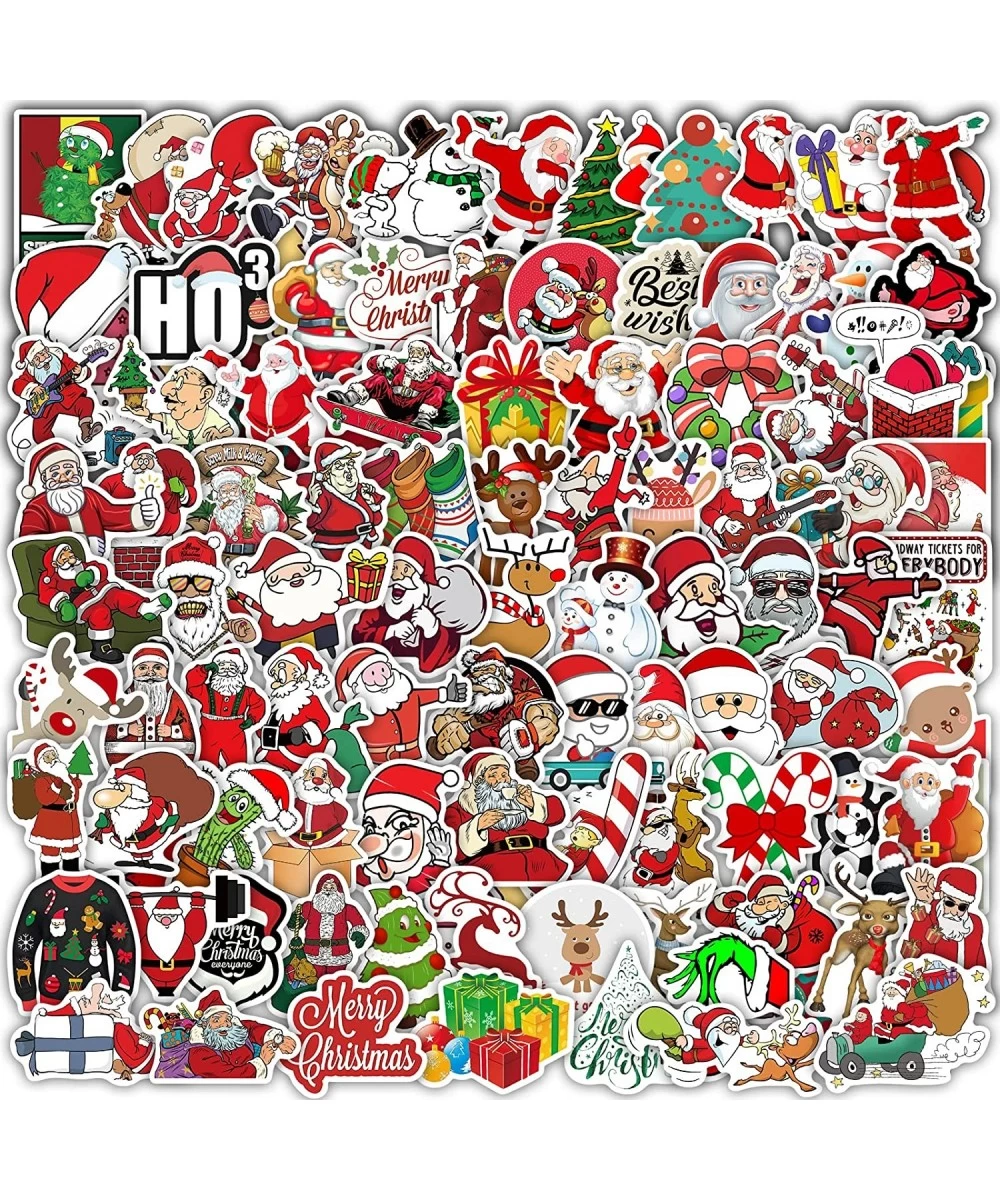 2022 Christmas Stickers Christmas Decorations 100 Pcs Funny Vinyl Waterproof Santa Claus Stickers for Laptop Water Bottles En...