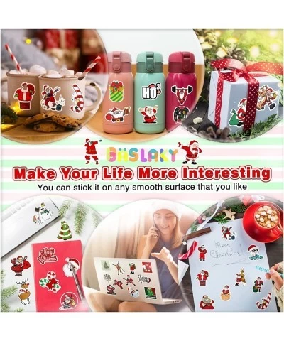 2022 Christmas Stickers Christmas Decorations 100 Pcs Funny Vinyl Waterproof Santa Claus Stickers for Laptop Water Bottles En...