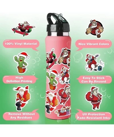 2022 Christmas Stickers Christmas Decorations 100 Pcs Funny Vinyl Waterproof Santa Claus Stickers for Laptop Water Bottles En...