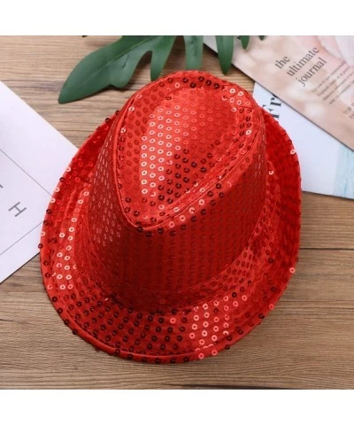 Kids Boys Girls Sequins Party Fedora Hat Jazz Hip Hop Dance Costume Funky Disco Glitter Cap Accessory $27.41 Kids' Costumes