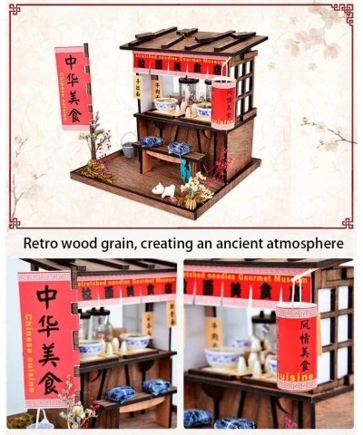 Dollhouse Miniature with Furniture DIY 3D Wooden Doll House Kit Shop Series Style Plus with Dust Cover and LED 1:24 Scale Cre...