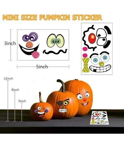 36 Pack Halloween Pumpkin Decorating Stickers Mini Make 36 Small Pumpkin Face Stickers for Halloween Kids Toddlers Party Favo...