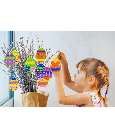 Foam Easter Egg Craft Kits for Kids 24pcs Easter Egg Foam Stickers DIY Egg Decorative Crafts for Easter Classroom DIY Craft S...