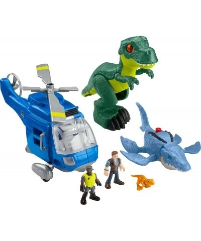 Fisher-Price Imaginext Jurassic World Dino Chopper 6-Piece Set with 3 Dinosaur Toys Owen Grady Figure and Toy Helicopter for ...