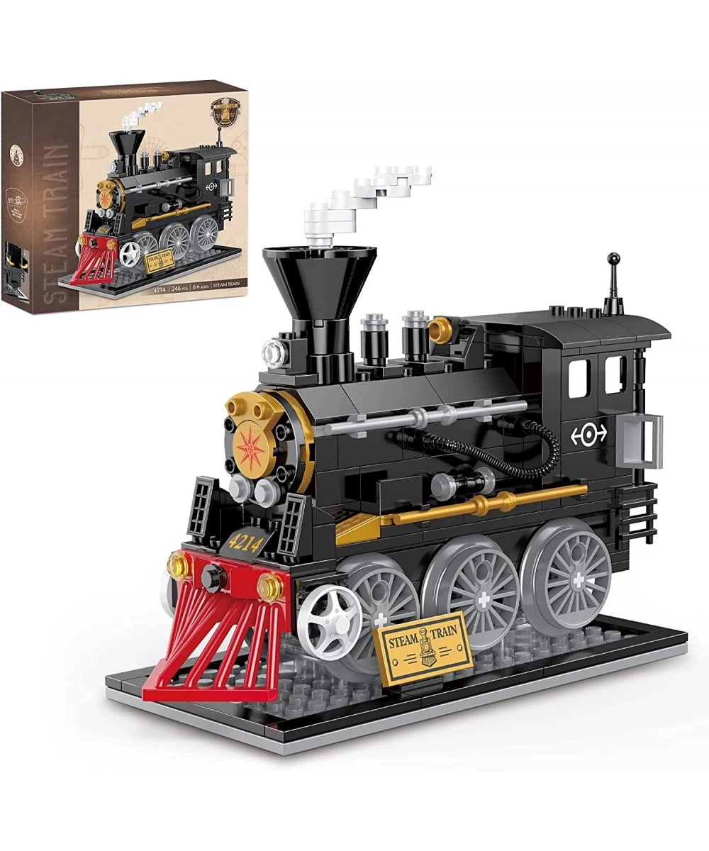 Train Building Toys Classic Steam Train Creator Locomotive Model Retro City Train Set Creative Construction Brick for Kids Bo...