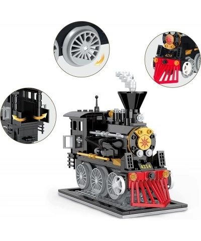 Train Building Toys Classic Steam Train Creator Locomotive Model Retro City Train Set Creative Construction Brick for Kids Bo...