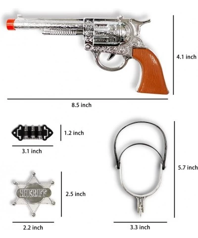 Western Cowboy Toy Gun Kids Role Playing Set Includes Toy Gun Badge Bullets Spurs Suitable for Role-Playing Pretend Play Cowb...