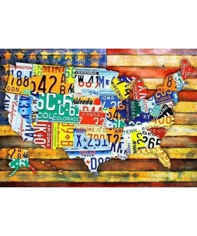 Wooden Jigsaw Puzzle 1000 Pieces-car Plate Jigsaw Puzzle for Adults Kids Puzzle Game 29.5〞x19.7〞 $44.07 Jigsaw Puzzles