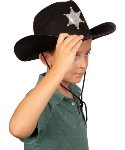 Kids Black Sheriff Cowboy Hat - Sheriff Party - Police Dress Up - Draw String Costume Hat - Funny Party Hats $27.35 Kids' Dre...