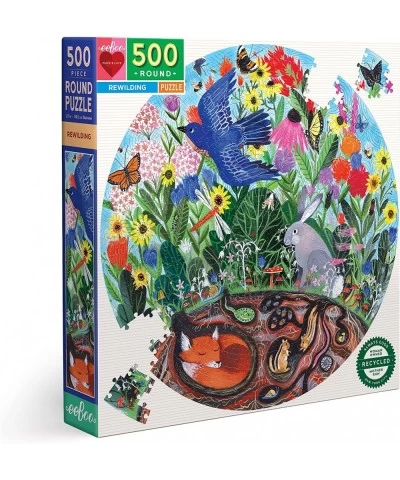 eeBoo: Piece and Love Rewilding 500 Piece Round Jigsaw Puzzle Sturdy Puzzle Pieces A Cooperative Activity with Friends and Fa...