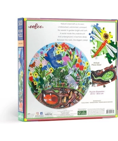 eeBoo: Piece and Love Rewilding 500 Piece Round Jigsaw Puzzle Sturdy Puzzle Pieces A Cooperative Activity with Friends and Fa...