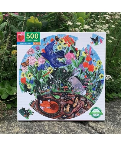 eeBoo: Piece and Love Rewilding 500 Piece Round Jigsaw Puzzle Sturdy Puzzle Pieces A Cooperative Activity with Friends and Fa...