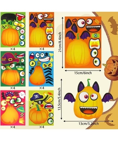 40 Sheets Halloween Pumpkin Decorating Craft Stickers for Kids DIY Make a Pumpkin Face Jack-O-Lantern Expressions Sticker Bul...