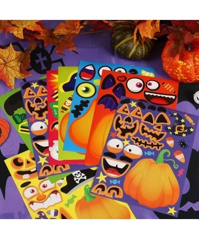 40 Sheets Halloween Pumpkin Decorating Craft Stickers for Kids DIY Make a Pumpkin Face Jack-O-Lantern Expressions Sticker Bul...