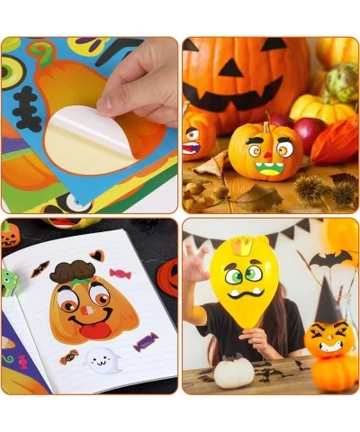 40 Sheets Halloween Pumpkin Decorating Craft Stickers for Kids DIY Make a Pumpkin Face Jack-O-Lantern Expressions Sticker Bul...