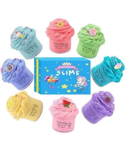 8 Pack Butter Slime Kit with Unicorn Animal Candy and Fruit Slime Charms Supplies Super Soft & Non-Sticky Stress Relief Putty...