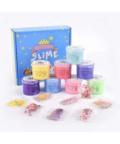 8 Pack Butter Slime Kit with Unicorn Animal Candy and Fruit Slime Charms Supplies Super Soft & Non-Sticky Stress Relief Putty...