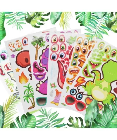 36 Sheet Reusable Dinosaur Stickers Make A Dinosaur Stickers for Kids 3+ Make-a-Face Party Favors DIY Stickers for Children D...