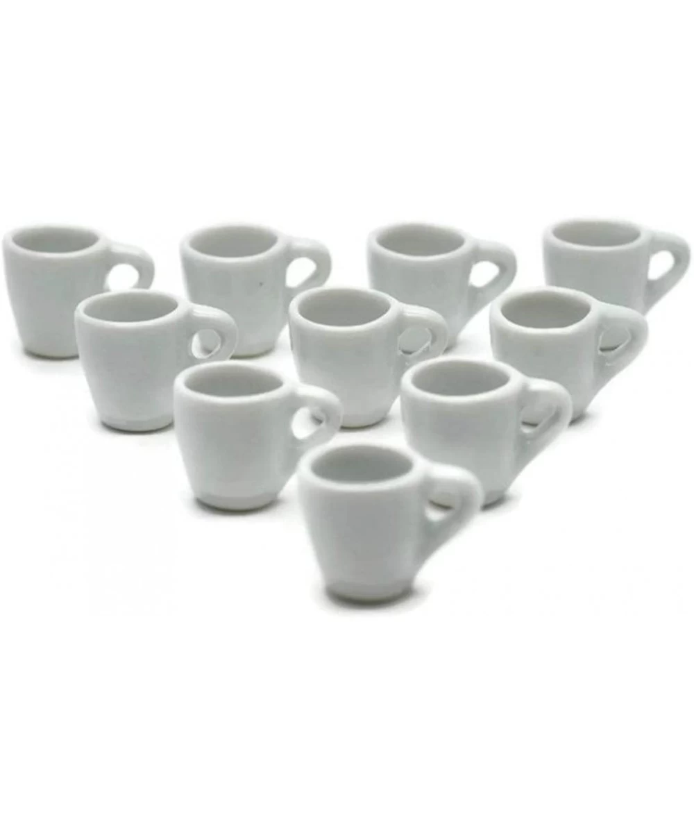 10 White Coffee Mug Tea Cup Big Size Dollhouse Miniatures Food Kitchen $17.26 Dollhouse Accessories