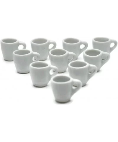 10 White Coffee Mug Tea Cup Big Size Dollhouse Miniatures Food Kitchen $17.26 Dollhouse Accessories