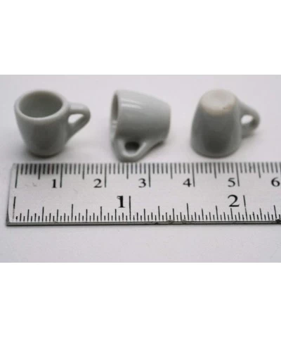 10 White Coffee Mug Tea Cup Big Size Dollhouse Miniatures Food Kitchen $17.26 Dollhouse Accessories