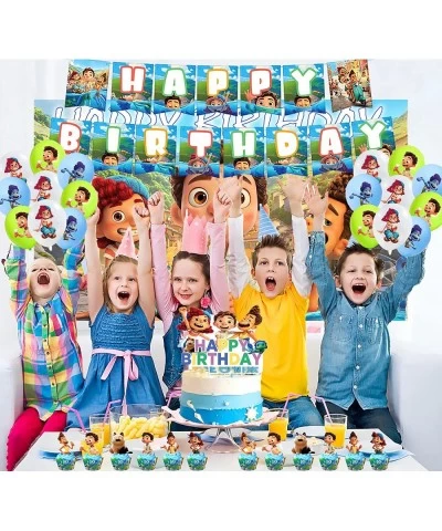 Luca Birthday Party Supplies Luca Birthday Decorations Set Includes 1 Happy Birthday Banner 1 Happy Birthday Backdrop 1 Table...