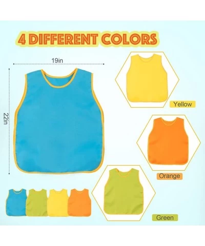 4PCS Kids Art Smocks Waterproof Art Painting Aprons Sleeveless Children Art Aprons Smocks for Kids Painting Feeding Toddler P...