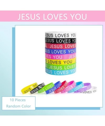 JESUS LOVES YOU Silicone Wristbands Rubber Bracelets 10X Bulk Random Color Bangle $16.38 Kids' Dress-Up Accessories