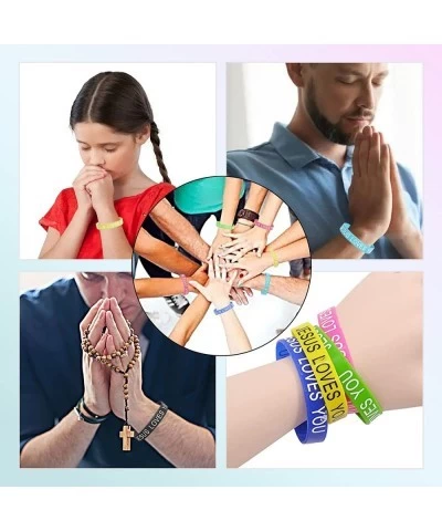 JESUS LOVES YOU Silicone Wristbands Rubber Bracelets 10X Bulk Random Color Bangle $16.38 Kids' Dress-Up Accessories