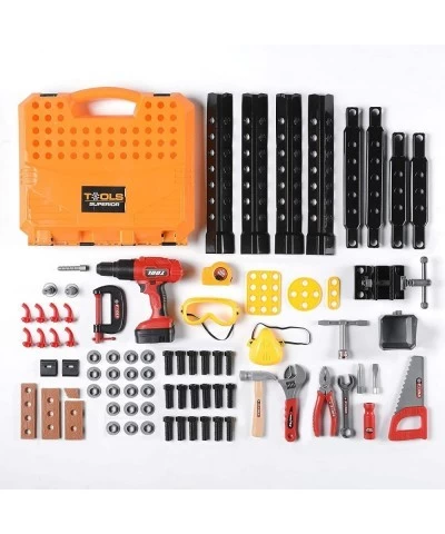 Toy Choi’s Pretend Play Series Standard Workbench STEM Toy Tool Play Set 82 Pieces Construction Work Shop Toy Tool Kit Bench ...