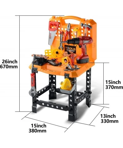 Toy Choi’s Pretend Play Series Standard Workbench STEM Toy Tool Play Set 82 Pieces Construction Work Shop Toy Tool Kit Bench ...